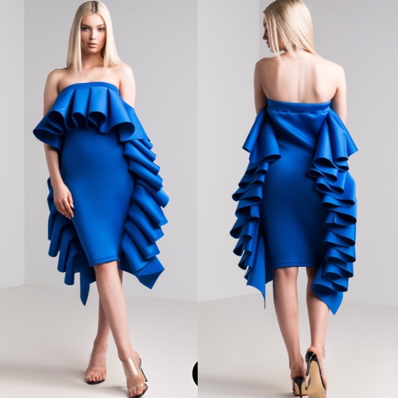 strapless scuba dress